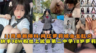 30W粉丝上犹县第二中学18岁萝莉11月最新爆料网红萝莉被金主肛交内射